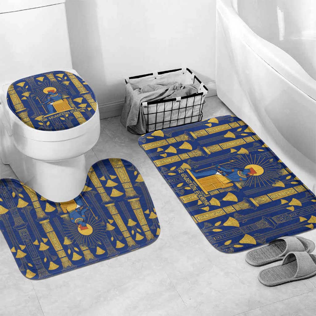 Amun Bathroom Set Ancient Egyptian Hieroglyphic, Pharaoh and Scarab - Wonder Print Shop