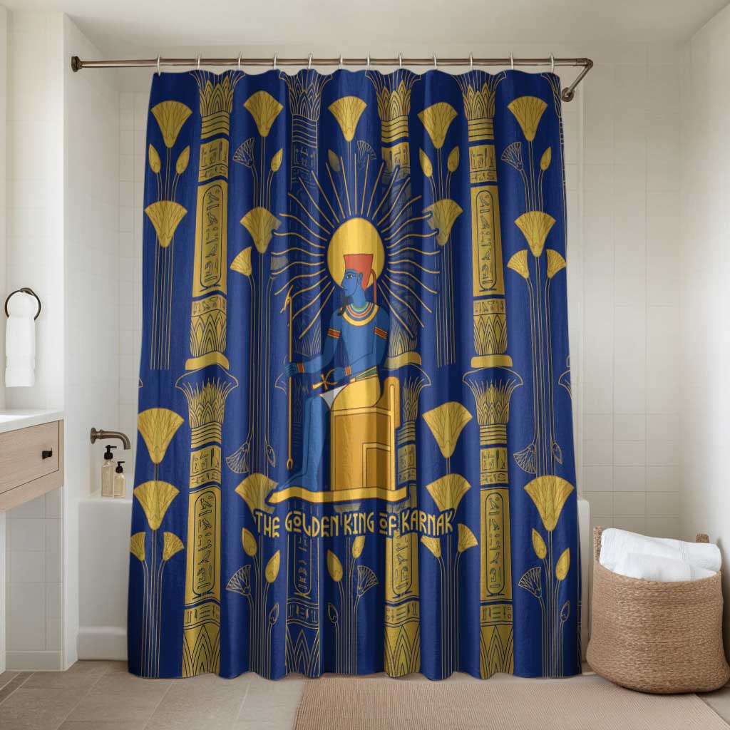 Amun Bathroom Set Ancient Egyptian Hieroglyphic, Pharaoh and Scarab - Wonder Print Shop