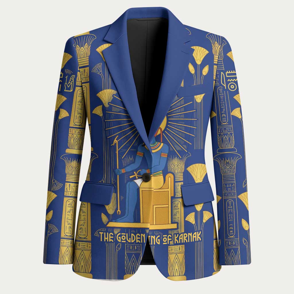 Amun Blazer Ancient Egyptian Hieroglyphic, Pharaoh and Scarab - Wonder Print Shop