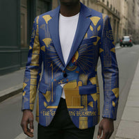 Amun Blazer Ancient Egyptian Hieroglyphic, Pharaoh and Scarab - Wonder Print Shop