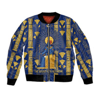 Amun Bomber Jacket Ancient Egyptian Hieroglyphic, Pharaoh and Scarab - Wonder Print Shop