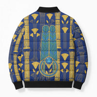 Amun Bomber Puffer Jacket Ancient Egyptian Hieroglyphic, Pharaoh and Scarab - Wonder Print Shop