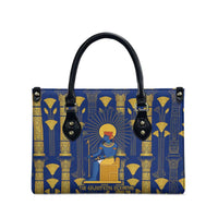 Amun Leather Bag Ancient Egyptian Hieroglyphic, Pharaoh and Scarab - Wonder Print Shop