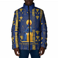 Amun Padded Jacket Ancient Egyptian Hieroglyphic, Pharaoh and Scarab - Wonder Print Shop