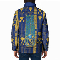 Amun Padded Jacket Ancient Egyptian Hieroglyphic, Pharaoh and Scarab - Wonder Print Shop