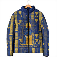 Amun Padded Jacket Ancient Egyptian Hieroglyphic, Pharaoh and Scarab - Wonder Print Shop