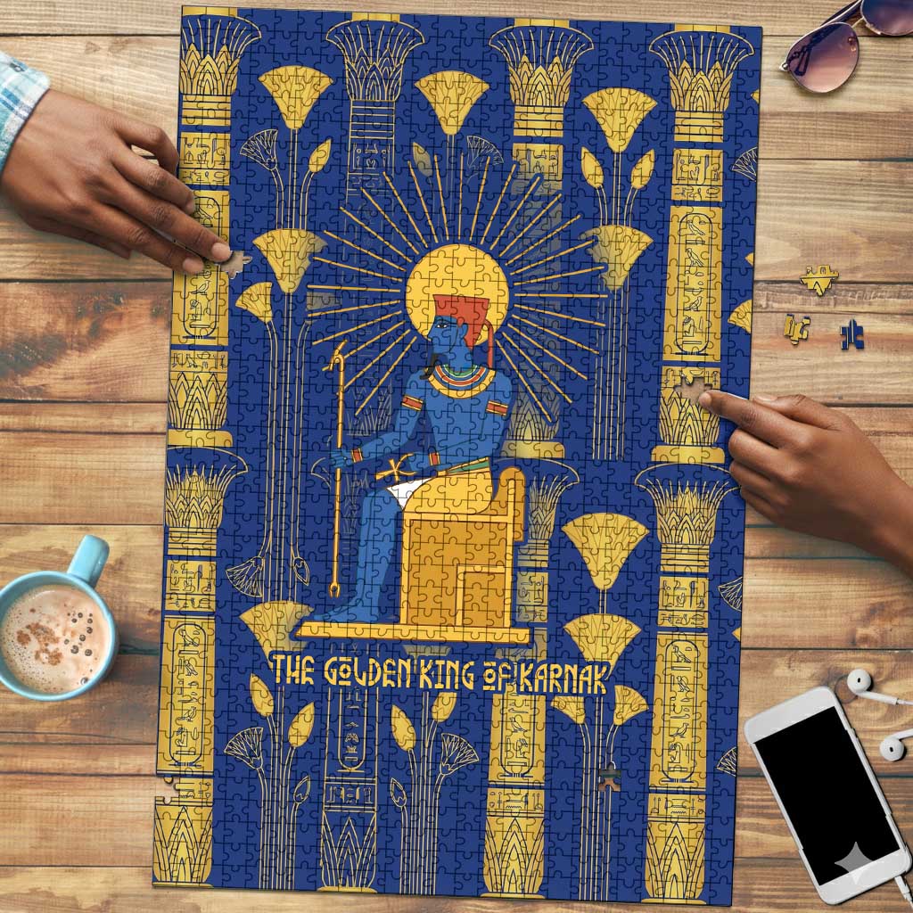 Amun Puzzle Ancient Egyptian Hieroglyphic, Pharaoh and Scarab - Wonder Print Shop