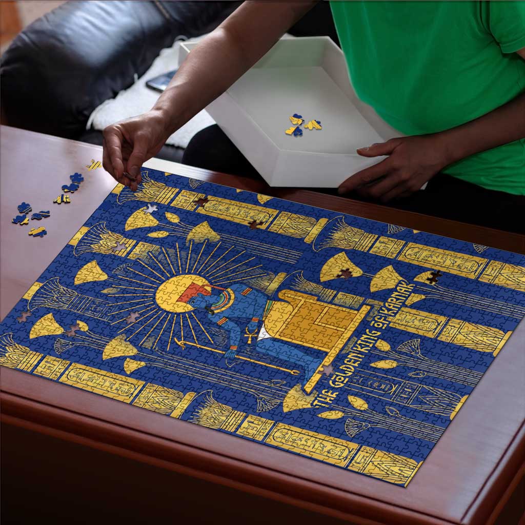 Amun Puzzle Ancient Egyptian Hieroglyphic, Pharaoh and Scarab - Wonder Print Shop