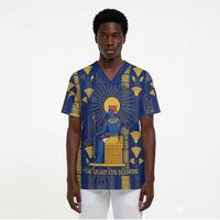 Amun Scrub Top Ancient Egyptian Hieroglyphic, Pharaoh and Scarab - Wonder Print Shop