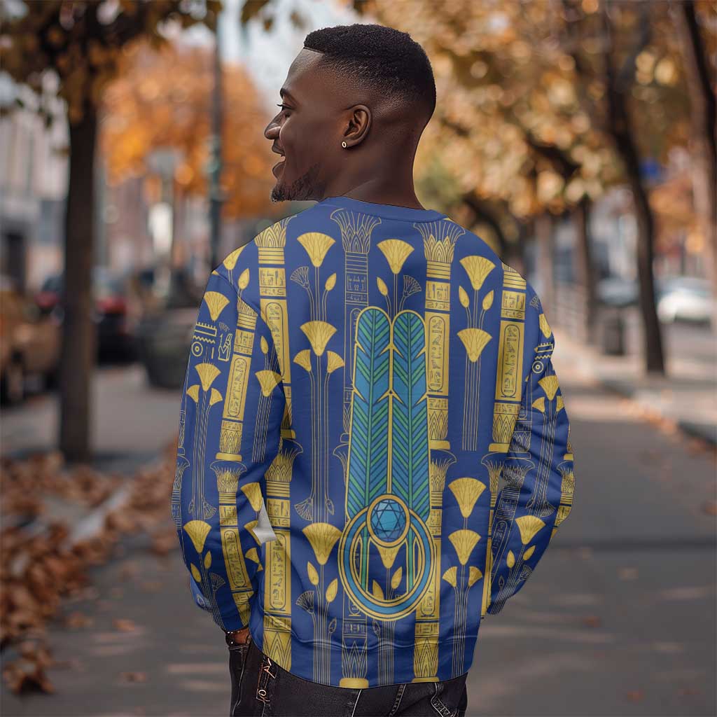 Amun Sweatshirt Ancient Egyptian Hieroglyphic, Pharaoh and Scarab - Wonder Print Shop