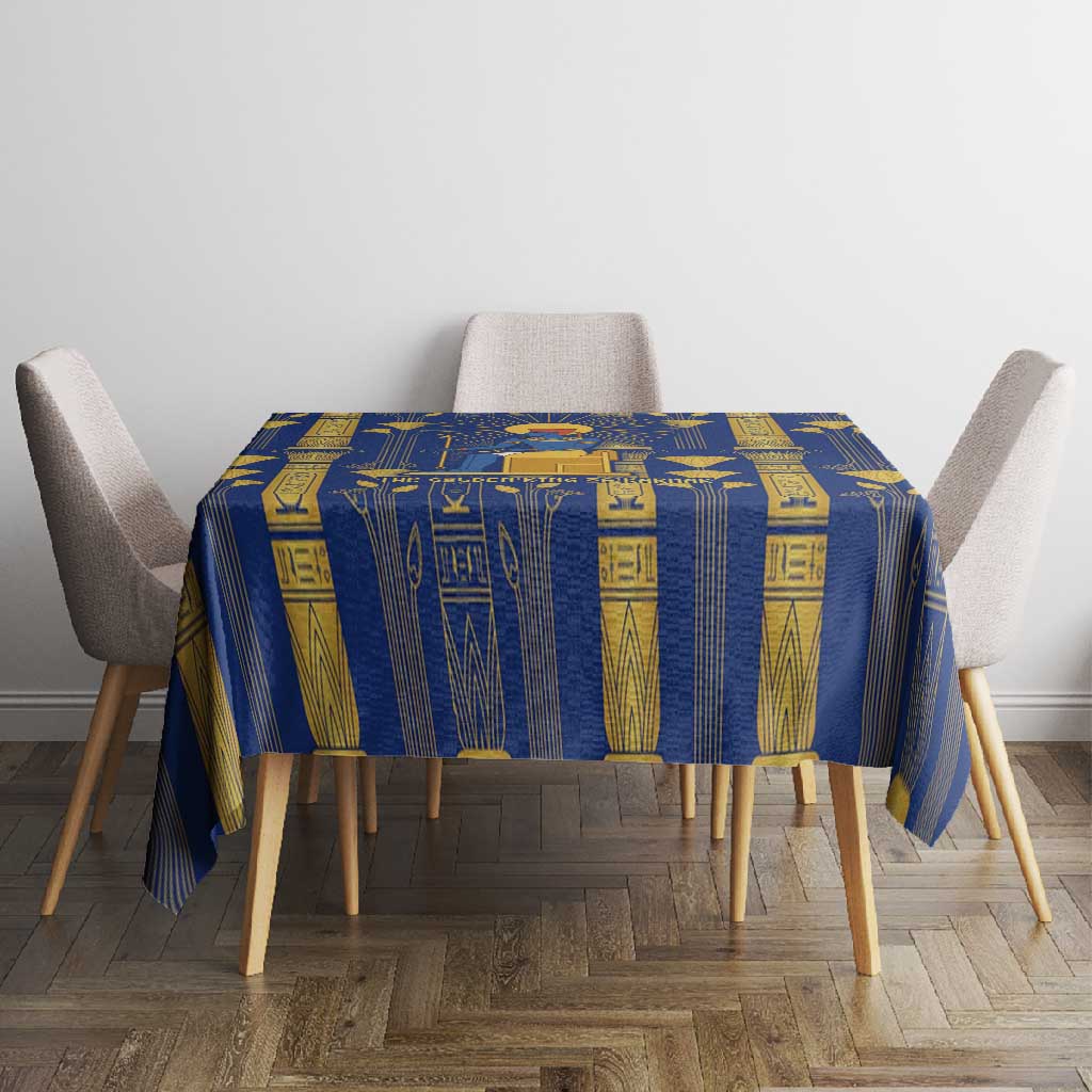 Amun Tablecloth Ancient Egyptian Hieroglyphic, Pharaoh and Scarab - Wonder Print Shop