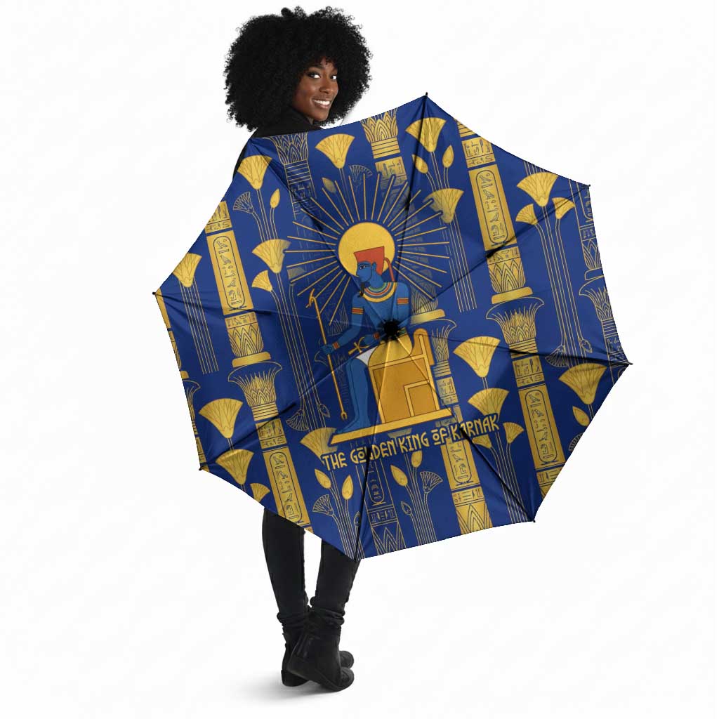 Amun Umbrella Ancient Egyptian Hieroglyphic, Pharaoh and Scarab - Wonder Print Shop