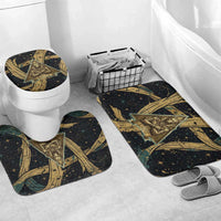 Anubis Ancient Egyptian Bathroom Set with Starry Mummy Wrap Pattern, Anubis Warrior Illustration, and Pyramid - Wonder Print Shop