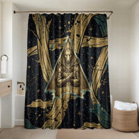 Anubis Ancient Egyptian Bathroom Set with Starry Mummy Wrap Pattern, Anubis Warrior Illustration, and Pyramid - Wonder Print Shop