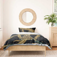 Anubis Ancient Egyptian Bedding Set with Starry Mummy Wrap Pattern, Anubis Warrior Illustration, and Pyramid - Wonder Print Shop