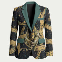 Anubis Ancient Egyptian Blazer with Starry Mummy Wrap Pattern, Anubis Warrior Illustration, and Pyramid - Wonder Print Shop