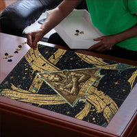 Anubis Ancient Egyptian Puzzle with Starry Mummy Wrap Pattern, Anubis Warrior Illustration, and Pyramid - Wonder Print Shop
