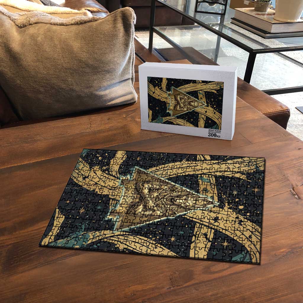 Anubis Ancient Egyptian Puzzle with Starry Mummy Wrap Pattern, Anubis Warrior Illustration, and Pyramid - Wonder Print Shop