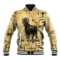 Apis Baseball Jacket Ancient Egyptian Papyrus Map, Egyptian Crown Bull Illustration - Wonder Print Shop