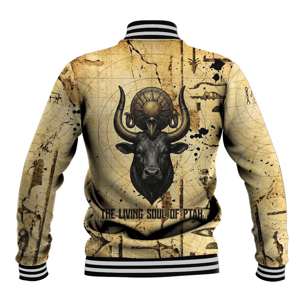 Apis Baseball Jacket Ancient Egyptian Papyrus Map, Egyptian Crown Bull Illustration - Wonder Print Shop