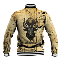 Apis Baseball Jacket Ancient Egyptian Papyrus Map, Egyptian Crown Bull Illustration - Wonder Print Shop