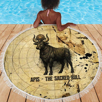 Apis Beach Blanket Ancient Egyptian Papyrus Map, Egyptian Crown Bull Illustration - Wonder Print Shop