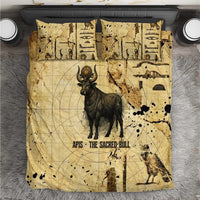 Apis Bedding Set Ancient Egyptian Papyrus Map, Egyptian Crown Bull Illustration - Wonder Print Shop