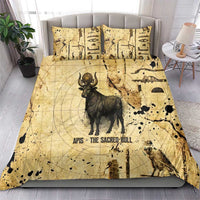 Apis Bedding Set Ancient Egyptian Papyrus Map, Egyptian Crown Bull Illustration - Wonder Print Shop