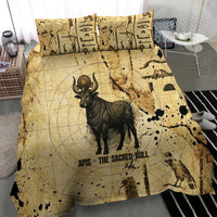 Apis Bedding Set Ancient Egyptian Papyrus Map, Egyptian Crown Bull Illustration - Wonder Print Shop