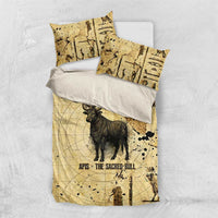 Apis Bedding Set Ancient Egyptian Papyrus Map, Egyptian Crown Bull Illustration - Wonder Print Shop