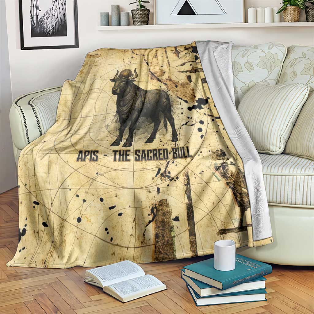 Apis Blanket Ancient Egyptian Papyrus Map, Egyptian Crown Bull Illustration - Wonder Print Shop