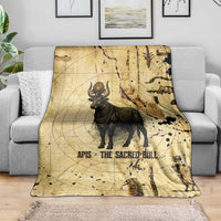 Apis Blanket Ancient Egyptian Papyrus Map, Egyptian Crown Bull Illustration - Wonder Print Shop