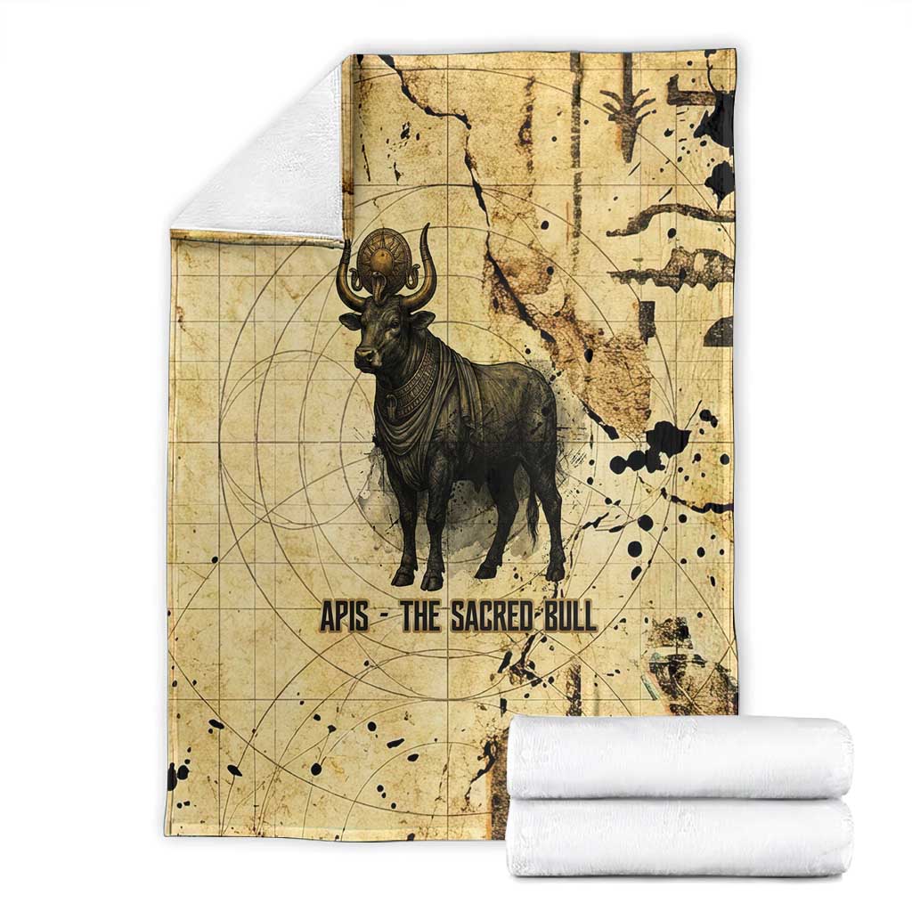 Apis Blanket Ancient Egyptian Papyrus Map, Egyptian Crown Bull Illustration - Wonder Print Shop