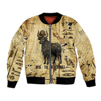 Apis Bomber Jacket Ancient Egyptian Papyrus Map, Egyptian Crown Bull Illustration - Wonder Print Shop