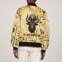Apis Bomber Jacket Ancient Egyptian Papyrus Map, Egyptian Crown Bull Illustration - Wonder Print Shop