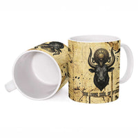 Apis Ceramic Mug Ancient Egyptian Papyrus Map, Egyptian Crown Bull Illustration - Wonder Print Shop
