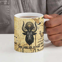 Apis Ceramic Mug Ancient Egyptian Papyrus Map, Egyptian Crown Bull Illustration - Wonder Print Shop
