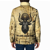 Apis Padded Jacket Ancient Egyptian Papyrus Map, Egyptian Crown Bull Illustration - Wonder Print Shop