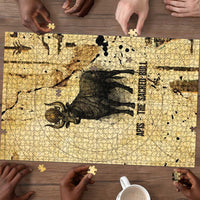 Apis Puzzle Ancient Egyptian Papyrus Map, Egyptian Crown Bull Illustration - Wonder Print Shop