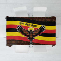 Uganda Tablecloth with Crested Crane and Rise and Shine Tribal Pattern Design
