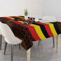 Uganda Tablecloth with Crested Crane and Rise and Shine Tribal Pattern Design