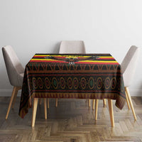 Uganda Tablecloth with Crested Crane and Rise and Shine Tribal Pattern Design