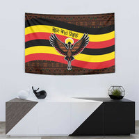 Multicolor wall tapestry with eagle graphic, “Rise and Shine” text, and tribal border stripes.