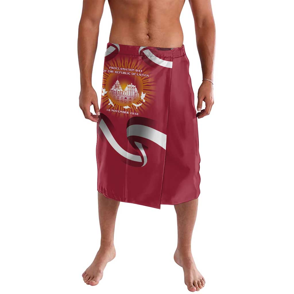 Latvia Lavalava with Freedom Monument and Doves Graphic – 18 November 1918 Design