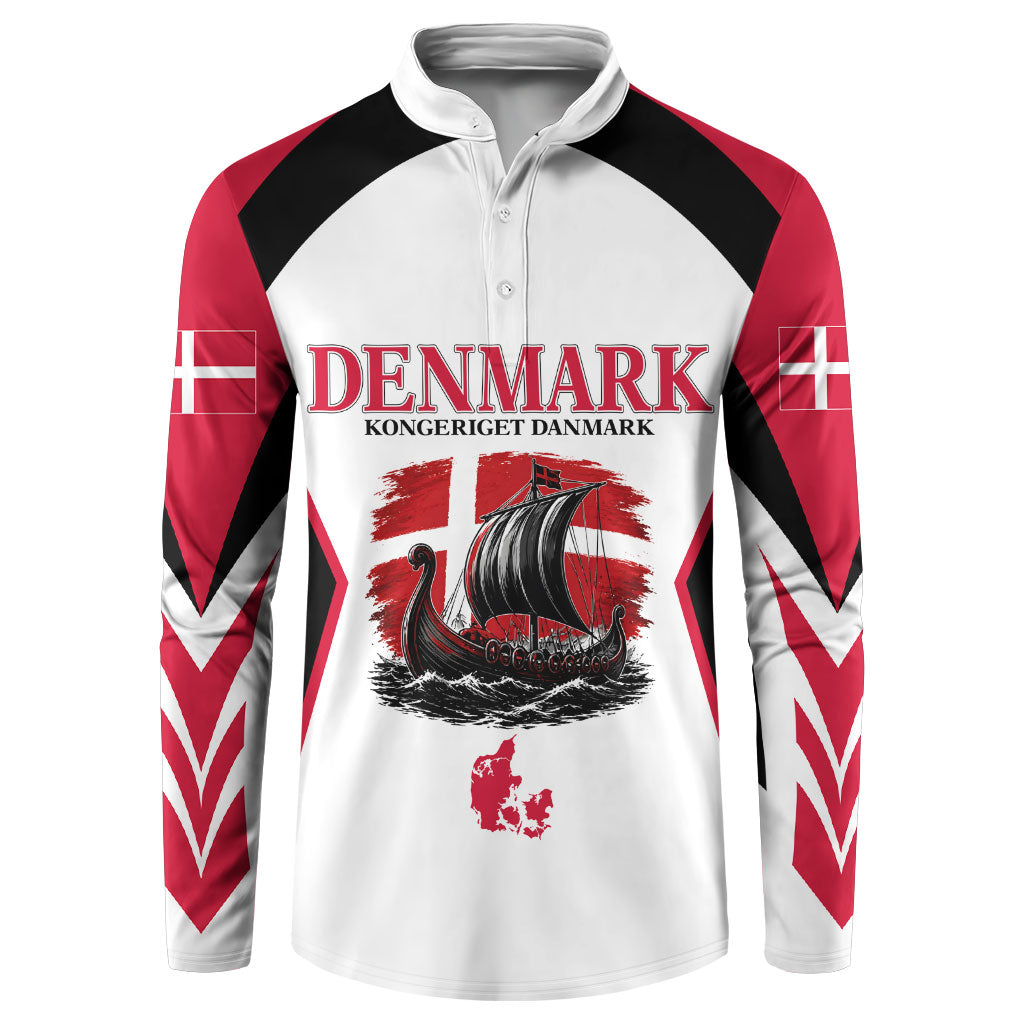 Personalized Denmark Viking Heritage Button Sweatshirt Nordic Nyhavn Cityscape With Grunge Flag And Longship Art