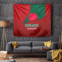 Bangladesh Tapestry with National Flag Design and Bengali Script