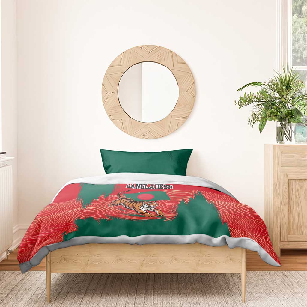 Bangladesh Flag Bedding Set with Royal Bengal Tiger Design
