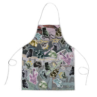 Personalized Made By Human Imperfect Statue Faces Apron Handmade Look Grunge Collage Pop Art
