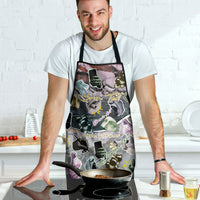 Personalized Made By Human Imperfect Statue Faces Apron Handmade Look Grunge Collage Pop Art