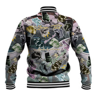 Personalized Made By Human Imperfect Statue Faces Baseball Jacket Handmade Look Grunge Collage Pop Art